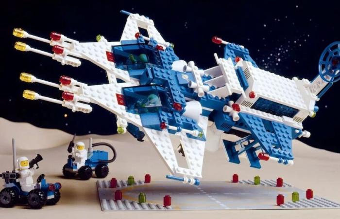 The LEGO Space book travels through decades of history