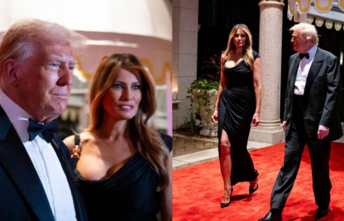 Melania Trump Wears Draped Versace Gown for Mar-a-Lago New Year’s Eve Party