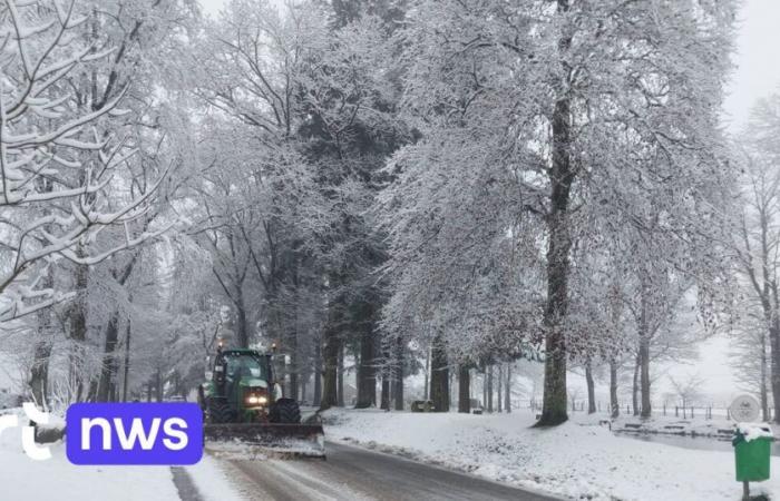 First snowfall of the year, in the provinces of Liège, Luxembourg and Namur