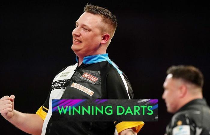 Michael van Gerwen fends off Callan Rydz to reach semi-finals as Chris Dobey beats Gerwyn Price