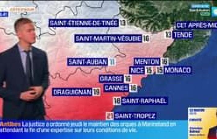 gusts of wind expected with relatively cloudy skies, 16°C in Cannes this afternoon