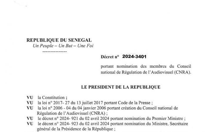 Appointment of Lamine Ndiaye to the National Audiovisual Regulatory Council (CNRA) – Senepeople