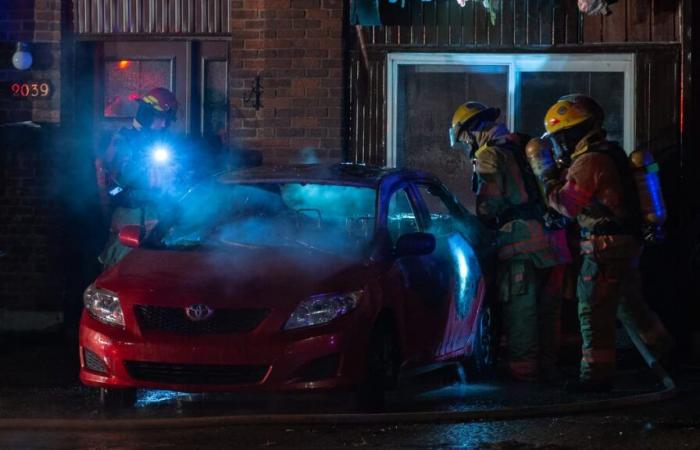 Arson in Ville-Marie: a car ravaged by flames