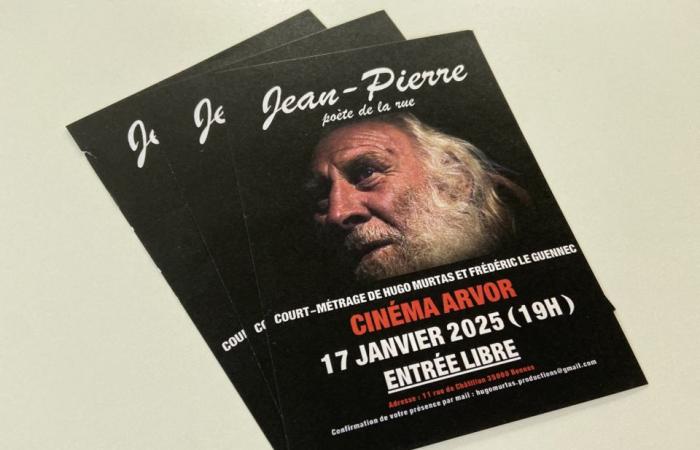 a film about Jean-Pierre, homeless in Rennes, soon to be screened at the Arvor cinema