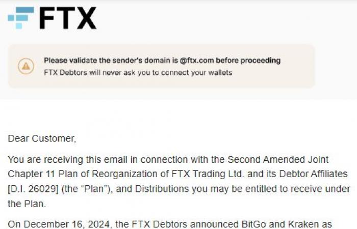 Claim FTX: choose where to receive your funds before January 3 (step 8)