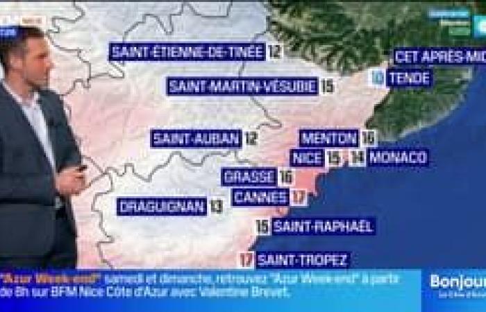 gusts of wind expected with relatively cloudy skies, 16°C in Cannes this afternoon