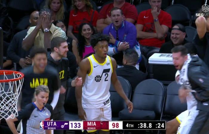 The Jazz defeats the Heat (136-100)