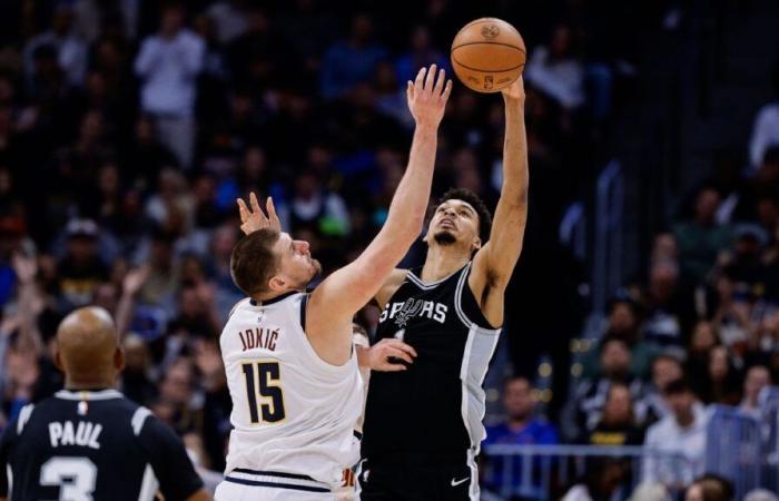 Late Wembanyama steal helps Spurs overcome big Jokic night