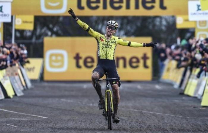 Wout van Aert takes his first cyclo-cross victory in almost a year in Gullegem after a thrilling duel with Eli Iserbyt