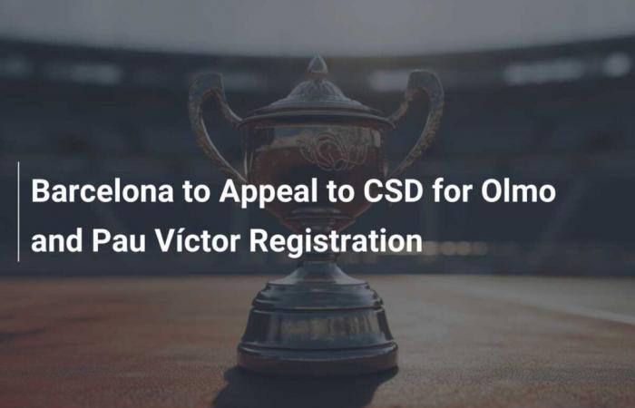 FC Barcelona calls on the CSD for the registration of Olmo and Pau Víctor