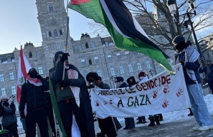 First pro-Palestinian demonstration of the year despite the cold in Quebec