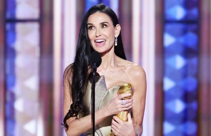 Demi Moore Wins First Golden Globe for ‘The Substance’