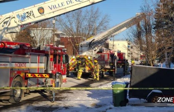 Fire intervention on St-Victorien Street in Beauport