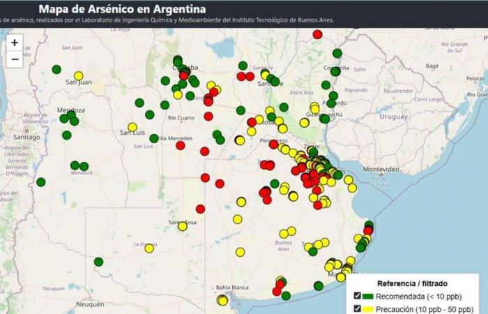 Four million people ingest water with a high arsenic content, according to an ITBA analysis!