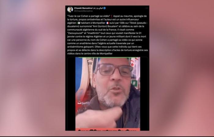 Anti-Semitic remarks, call for murder… A new Algerian influencer targeted by a report