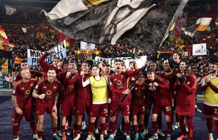 dropped in the standings by Lazio, AS Rome consoles itself by dominating the derby