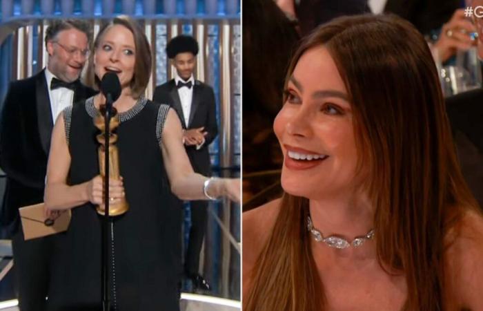 Sofía Vergara hilariously yells at Jodie Foster after Golden Globes win