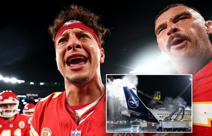 Chiefs team plane stranded due to ice hazard en route to Denver for high-stakes playoff game against Broncos