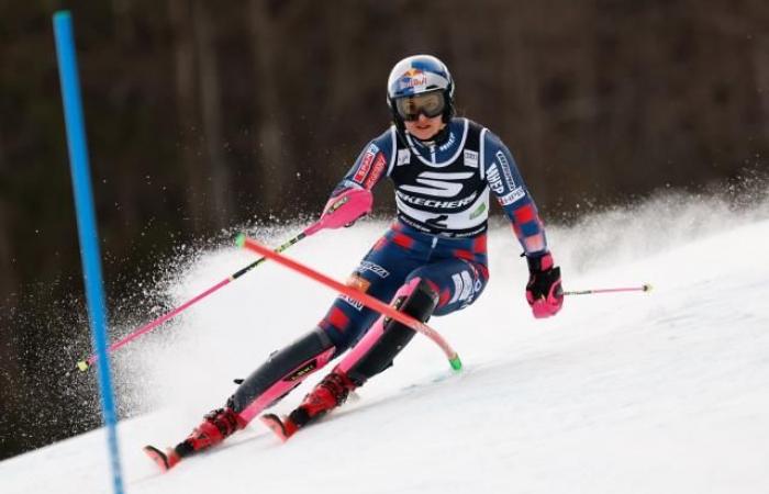 Zrinka Ljutic and Wendy Holdener tied for the first round of the slalom in Kranjska Gora