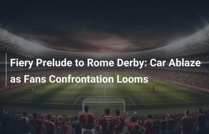 Fiery prelude to the Rome Derby: Car in flames as clashes between fans loom