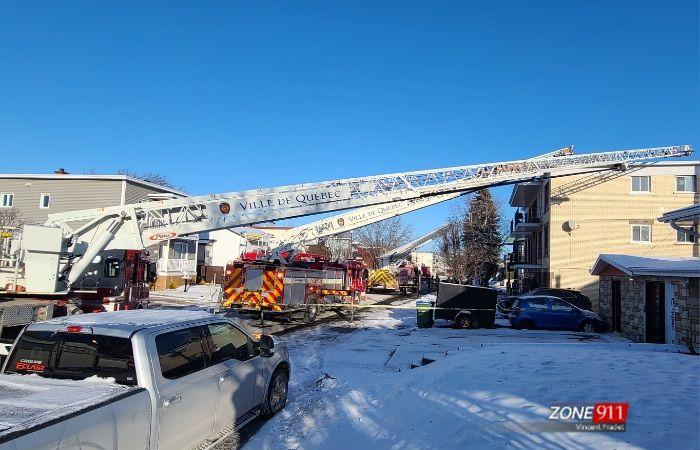 Fire intervention on St-Victorien Street in Beauport