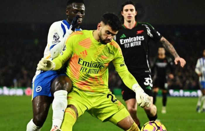 Arsenal hanging on the Brighton pitch