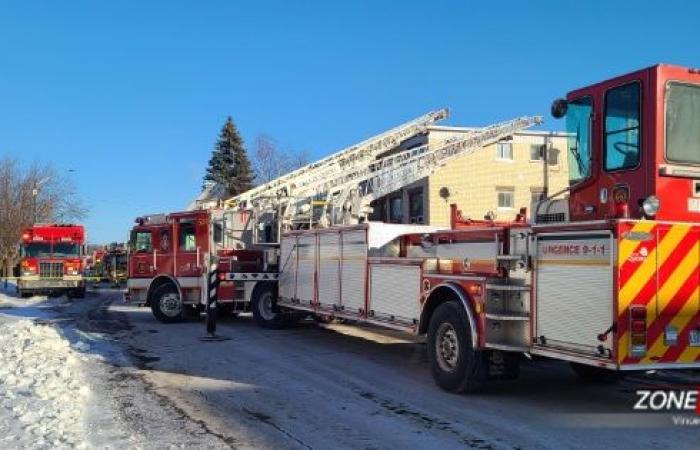 Fire intervention on St-Victorien Street in Beauport