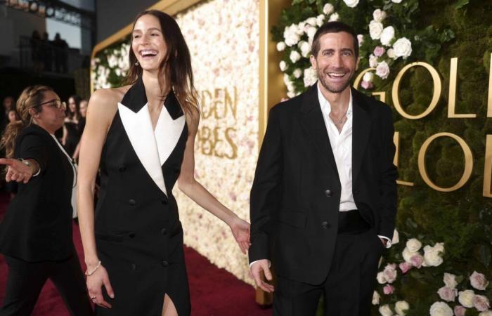 At the Golden Globes, Jake Gyllenhaal and Frenchwoman Jeanne Cadieu perfectly matched