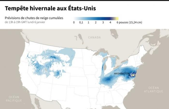 Winter storm in the central and eastern United States, Washington under snow – 01/07/2025 at 00:51