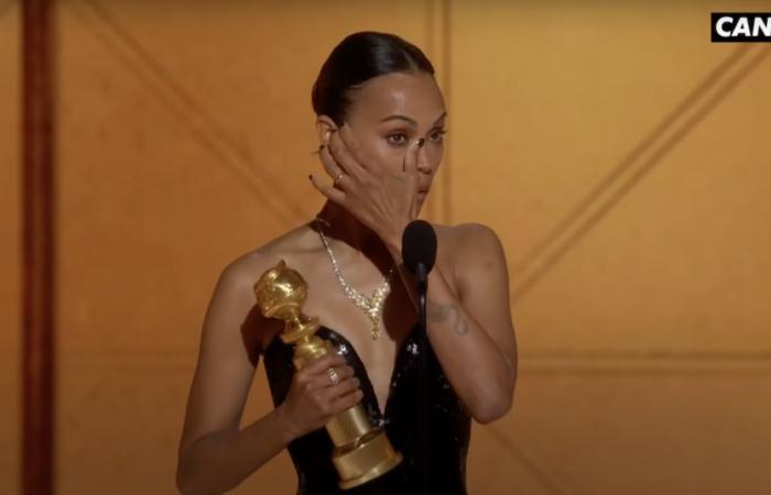 Zoe Saldaña’s very emotional speech after her Golden Globe for Emilia Perez