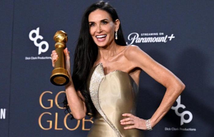 At the Golden Globes, Demi Moore rewarded for “The Substance”, the first award of her career