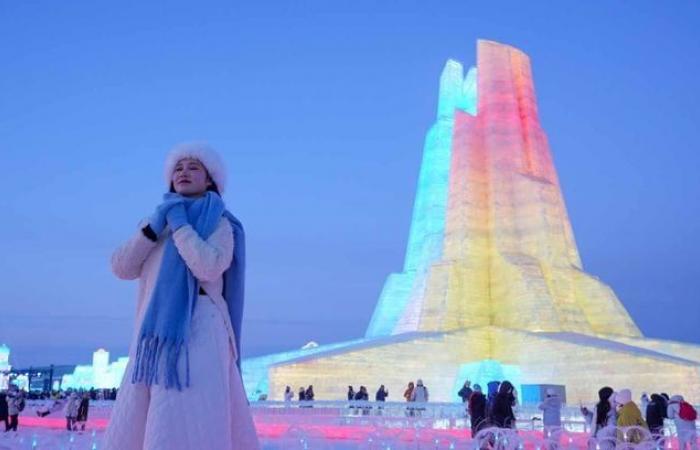 The Snow Queen in real life… See the dingo sculptures at the Harbin Ice Festival, China