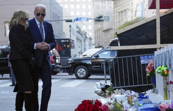 Biden at the scene of the attack in New Orleans