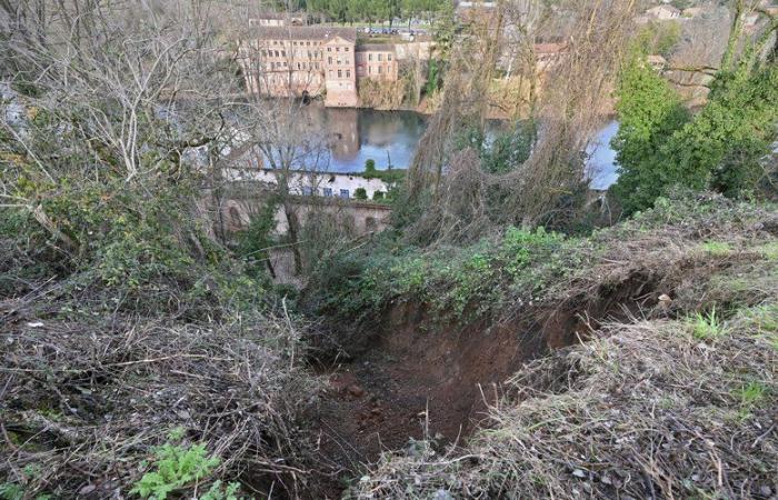 Albi. The banks of the Tarn collapse rue de Gardès