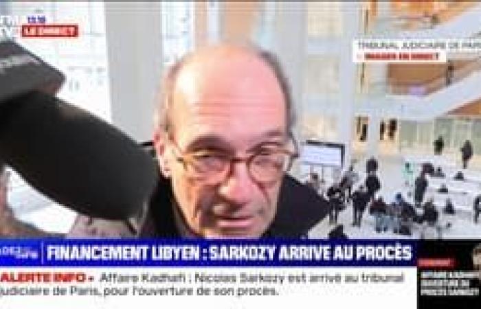 the arrival of Nicolas Sarkozy, former President of the Republic, at the Paris judicial court