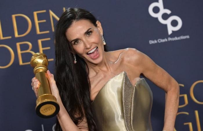 Demi Moore receives her first career Golden Globe and her family’s reactions are truly touching