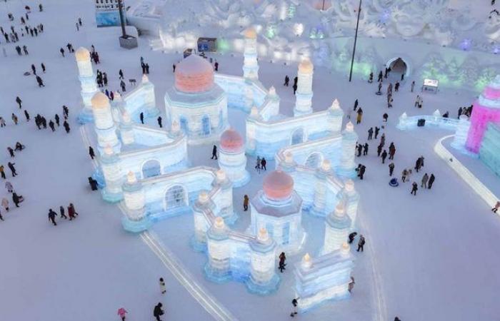 The Snow Queen in real life… See the dingo sculptures at the Harbin Ice Festival, China