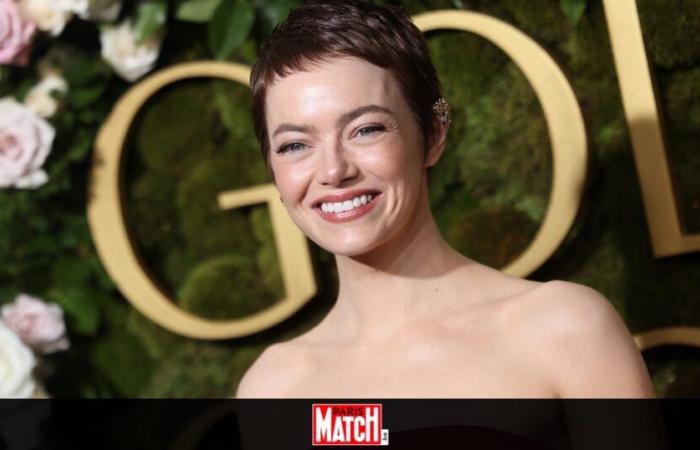 Emma Stone cuts it all off: the actress reveals her Pixie cut at the Golden Globes