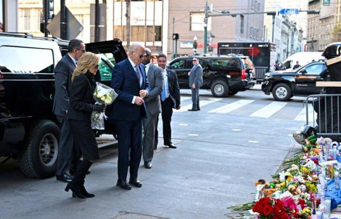 Joe Biden at the scene of the attack in New Orleans