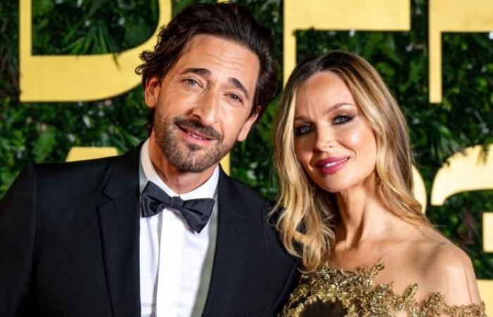 Adrien Brody especially thanks his girlfriend Georgina Chapman when receiving his award