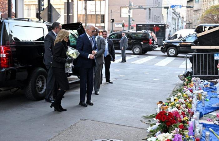 Attack: Joe Biden at the scene of the attack in New Orleans