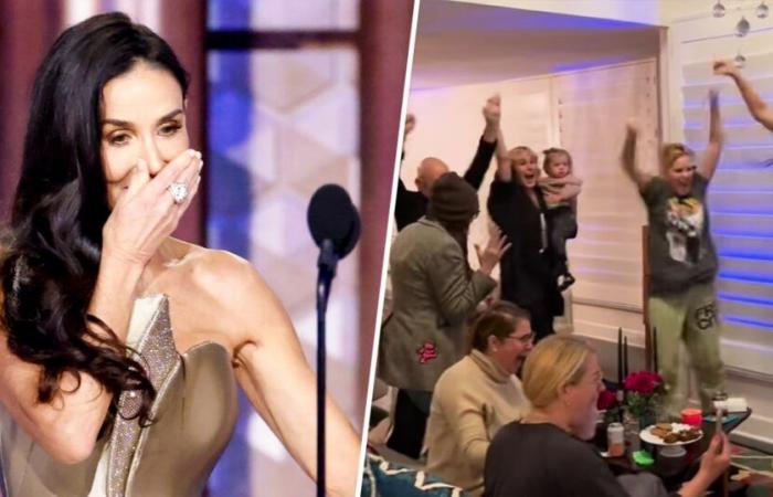 Demi Moore’s Family’s Reaction To Her Golden Globes Win