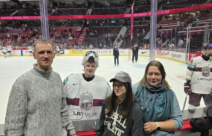 A goalie from the Sherbrooke Phoenix stands out during the world junior hockey tournament