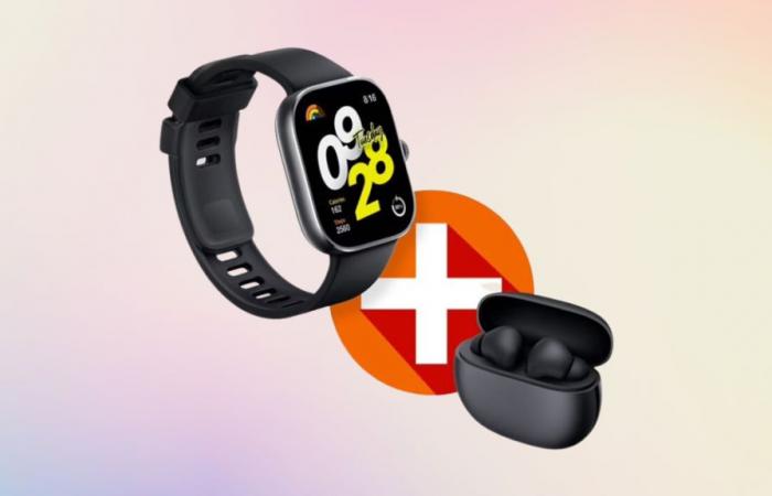 The Xiaomi Redmi Watch 4 connected watch and its Xiaomi Buds 4 Active wireless headphones at crazy prices at Electro Dépôt