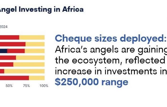 In Africa, 64% of business angels invest less than $25,000 per transaction