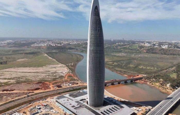 Construction work on the Mohammed VI Tower is nearing completion