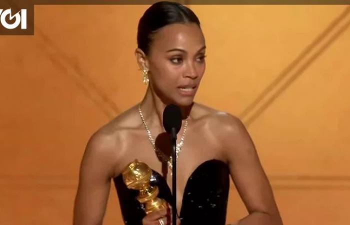 Zoe Saldana won the Golden Globes for the first time with Emilia Perez’s film