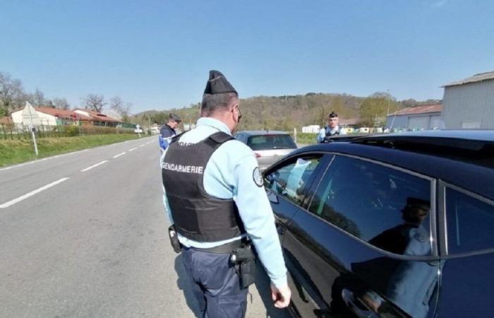 Controlled at nearly 100 km/h in the city center of a town in Cantal