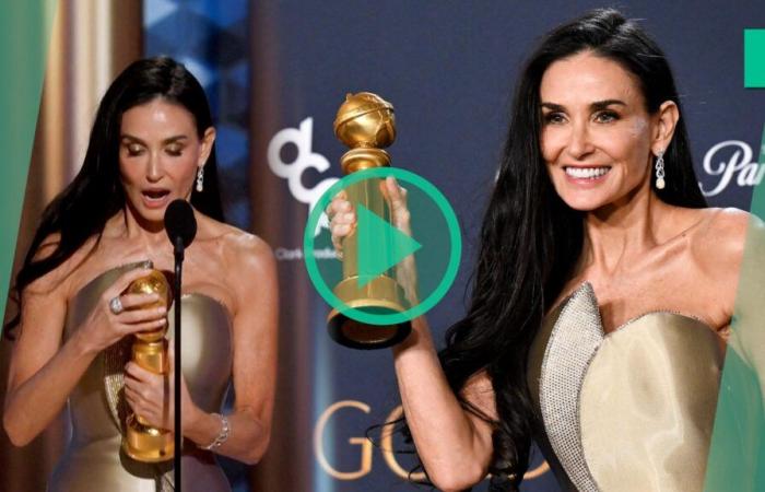 At the Golden Globes, Demi Moore rewarded for “The Substance”, the first prize of her career