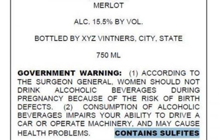 Cancer warnings on wine bottles in the USA?